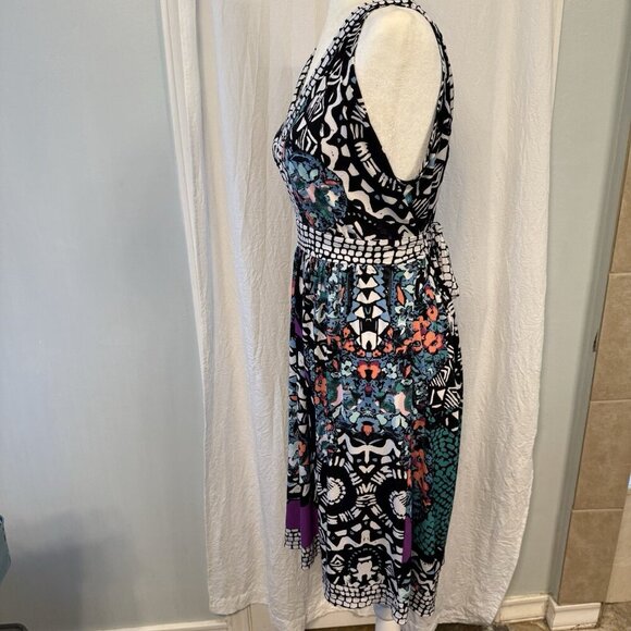 Roz & Ali Womens Sleeveless Knee-Length Dress Size 14 Stretchy Multicolor - Picture 6 of 15